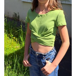 Top Noué Femme Vert